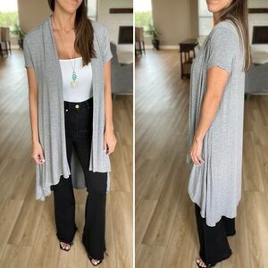 Grey Short Sleeve Duster - Size Small
